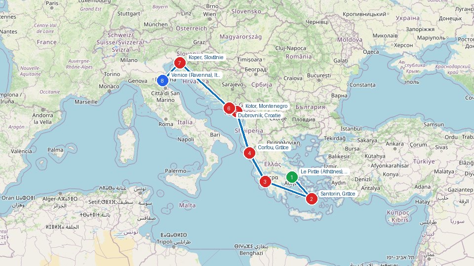 Carte de l’itinéraire