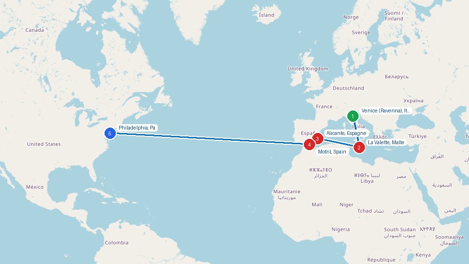 Carte de l’itinéraire